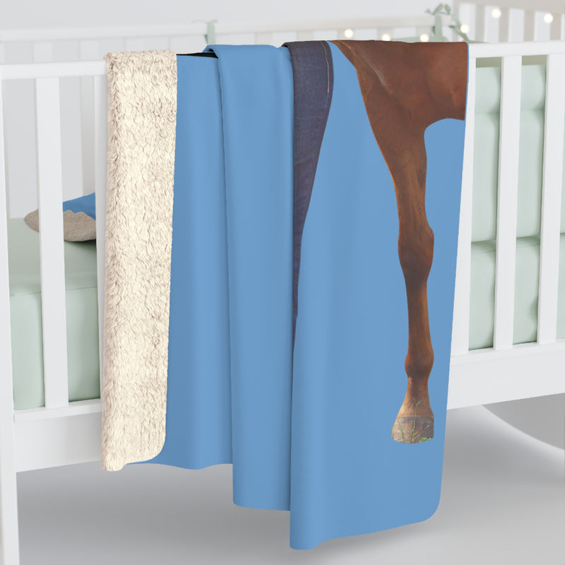 Custom Photo and Name Horse Sherpa Fleece Blanket