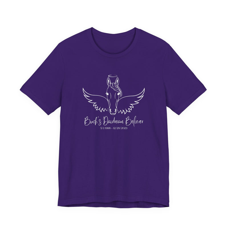Angel Wings & Halo Custom Horse Memorial Unisex Jersey Short Sleeve Tee by Bella & Canvas - Your Horse's Name