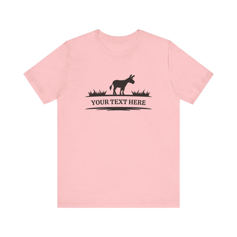 PERSONALIZED Standing Donkey Name Unisex Jersey Short Sleeve Tee | 13 Colors