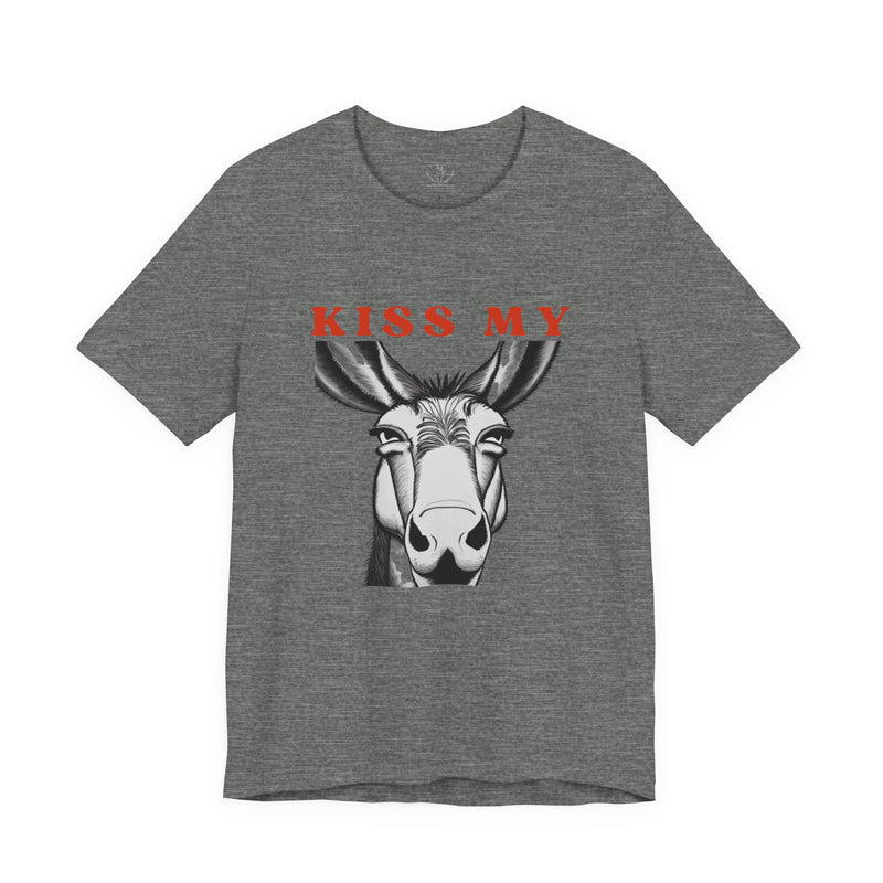 Hilarious Equestrian Unisex Jersey Short Sleeve Tee | Kiss My "Donkey"