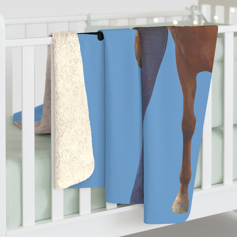 Custom Photo and Name Horse Sherpa Fleece Blanket