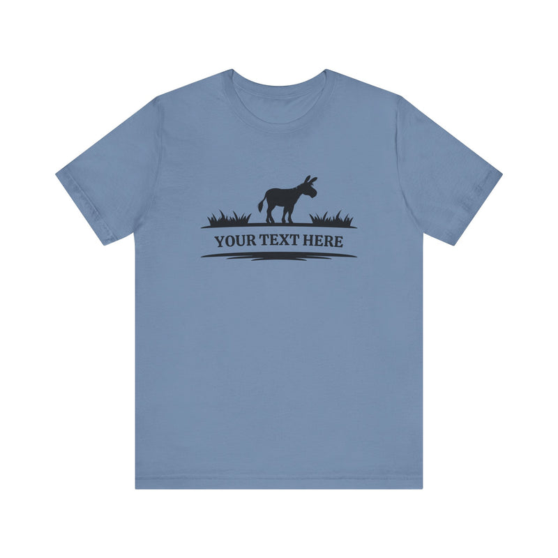 PERSONALIZED Standing Donkey Name Unisex Jersey Short Sleeve Tee | 13 Colors