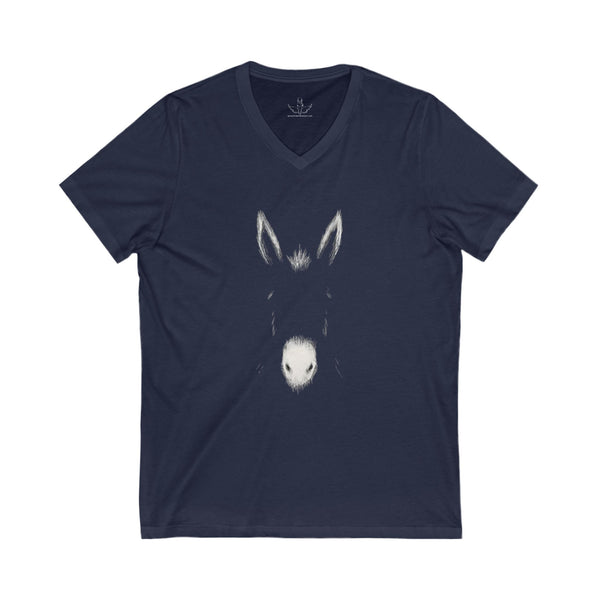 Donkey Lovers | Unisex Jersey Short Sleeve V-Neck Tee | Simple Outline