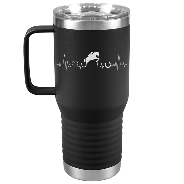 Jumping Horse Heartbeat Line | 20oz Laser Cut Travel Tumbler | Equestrian Gifts