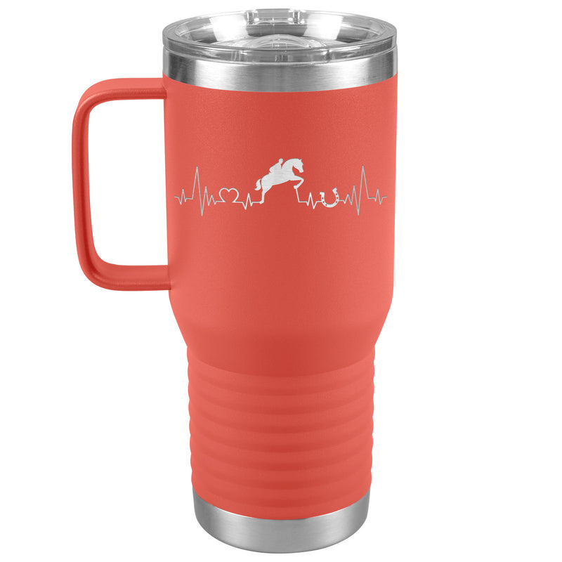 Jumping Horse Heartbeat Line | 20oz Laser Cut Travel Tumbler | Equestrian Gifts