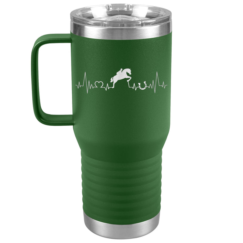 Jumping Horse Heartbeat Line | 20oz Laser Cut Travel Tumbler | Equestrian Gifts