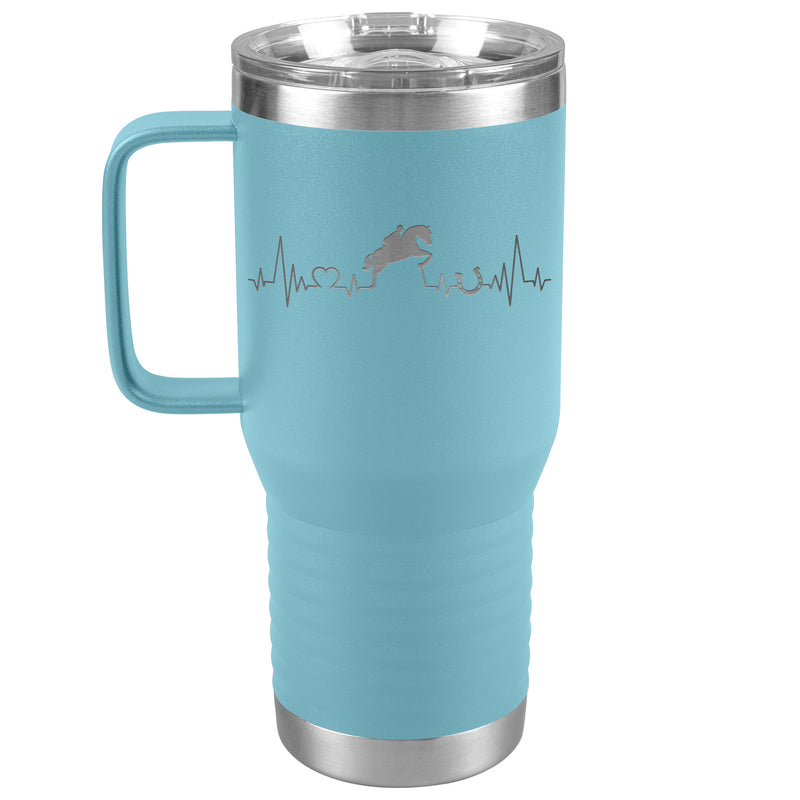 Jumping Horse Heartbeat Line | 20oz Laser Cut Travel Tumbler | Equestrian Gifts