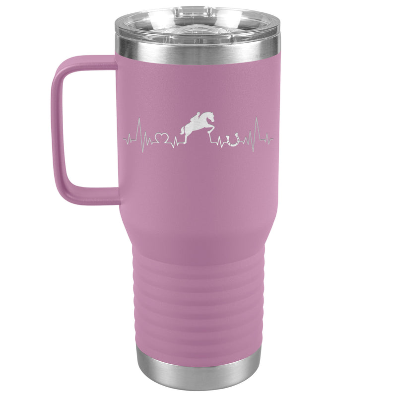 Jumping Horse Heartbeat Line | 20oz Laser Cut Travel Tumbler | Equestrian Gifts