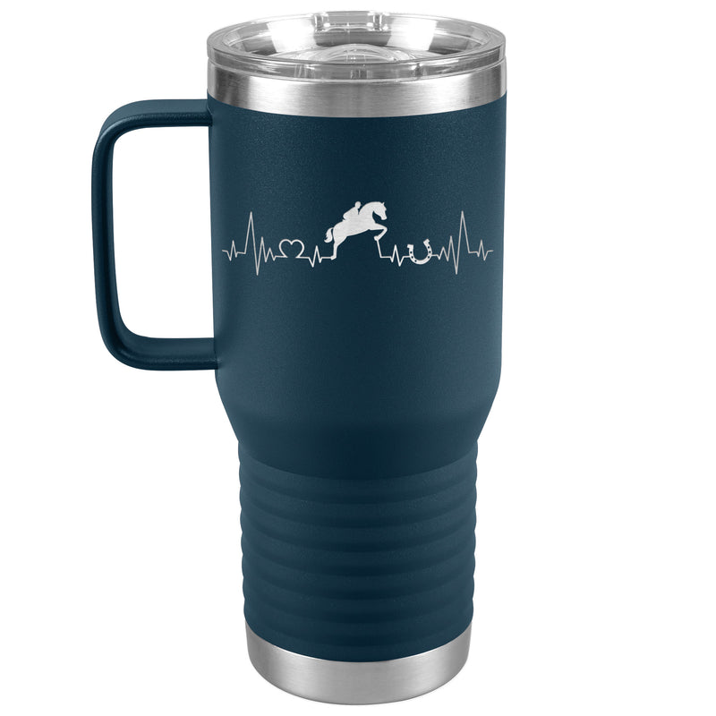 Jumping Horse Heartbeat Line | 20oz Laser Cut Travel Tumbler | Equestrian Gifts