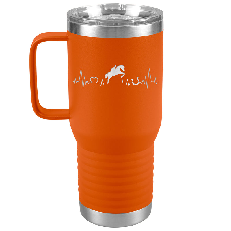 Jumping Horse Heartbeat Line | 20oz Laser Cut Travel Tumbler | Equestrian Gifts