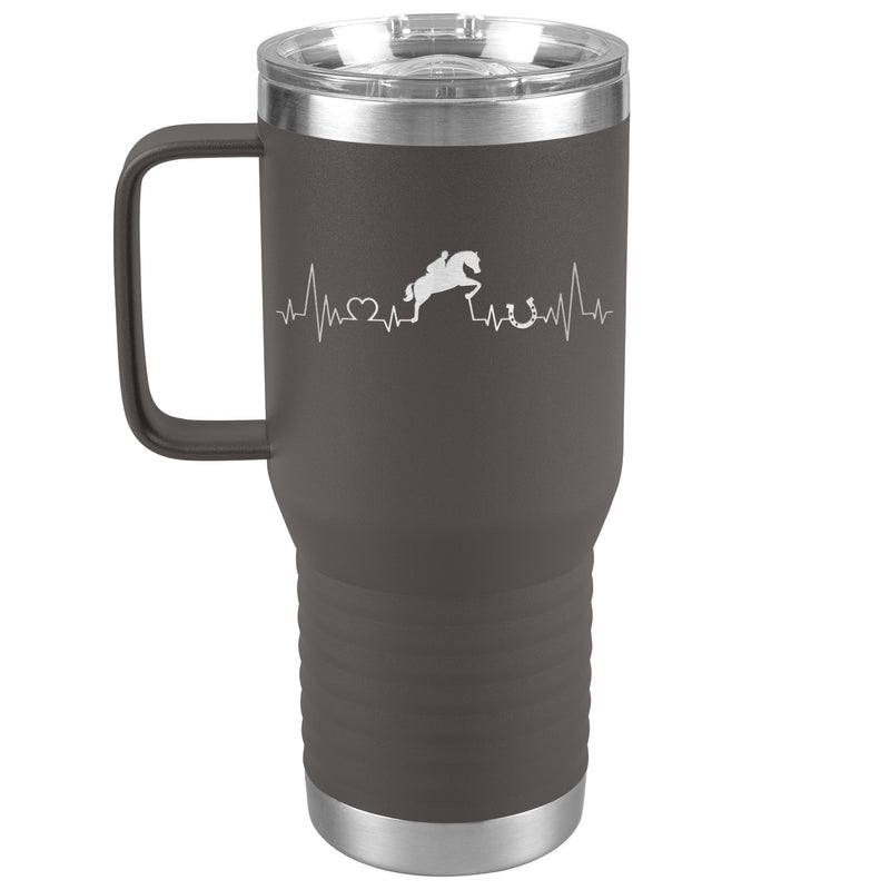 Jumping Horse Heartbeat Line | 20oz Laser Cut Travel Tumbler | Equestrian Gifts