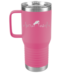 Jumping Horse Heartbeat Line | 20oz Laser Cut Travel Tumbler | Equestrian Gifts