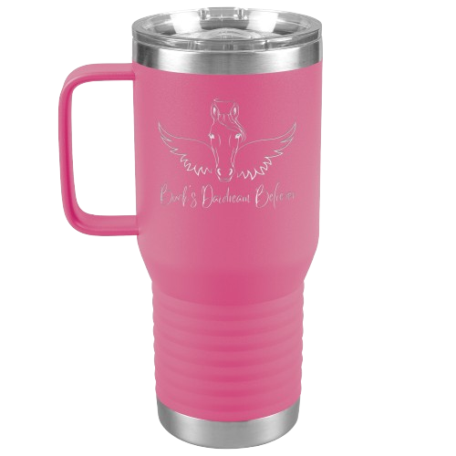 Personalized Laser Cut Angel Horse 20 oz Travel Tumbler | 16 Colors | Heaven Horses Exclusive Design | Horse Memorial Gifts