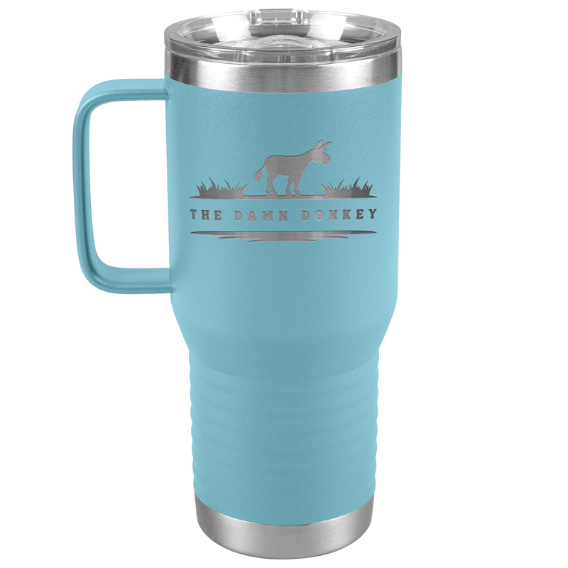 Personalized Laser Cut Donkey 20 oz Travel Tumbler | 16 Colors | Heaven Horses Exclusive Design | Donkey Memorial Gifts