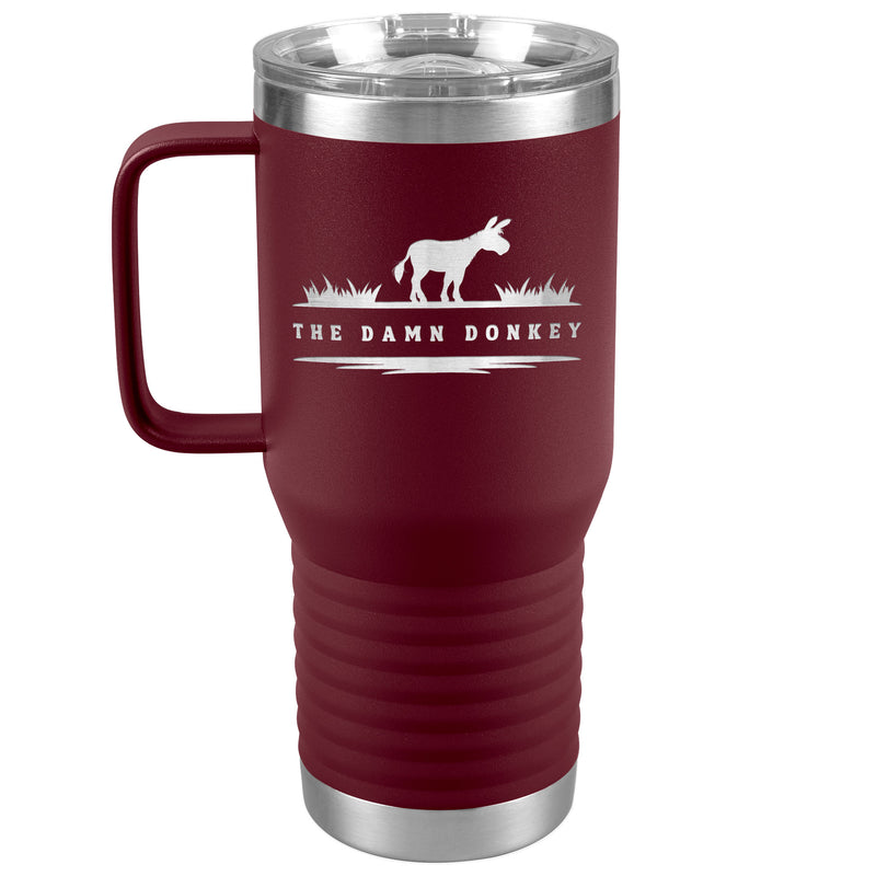 Personalized Laser Cut Donkey 20 oz Travel Tumbler | 16 Colors | Heaven Horses Exclusive Design | Donkey Memorial Gifts