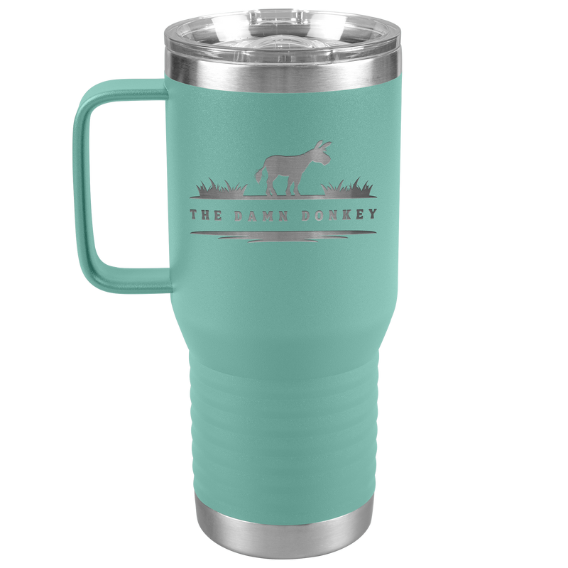 Personalized Laser Cut Donkey 20 oz Travel Tumbler | 16 Colors | Heaven Horses Exclusive Design | Donkey Memorial Gifts